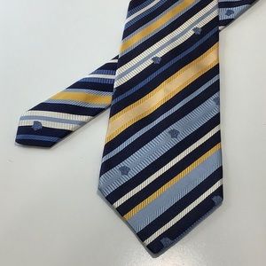Versace Stripes and Logo 100% Silk Italian Authentic Tie EUC